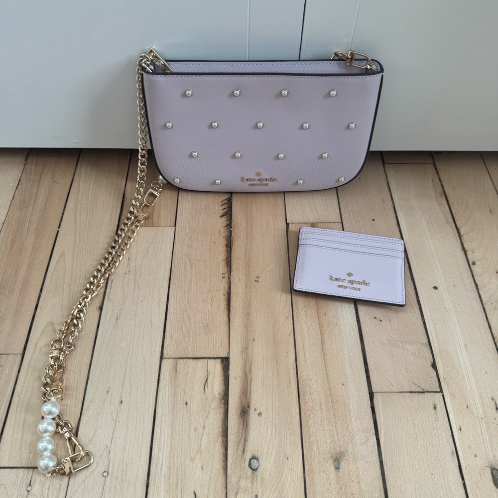 Kate Spade Purple and Gold Purse With Matching Wallet
